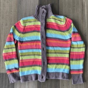 Striped button up cardigan sweater